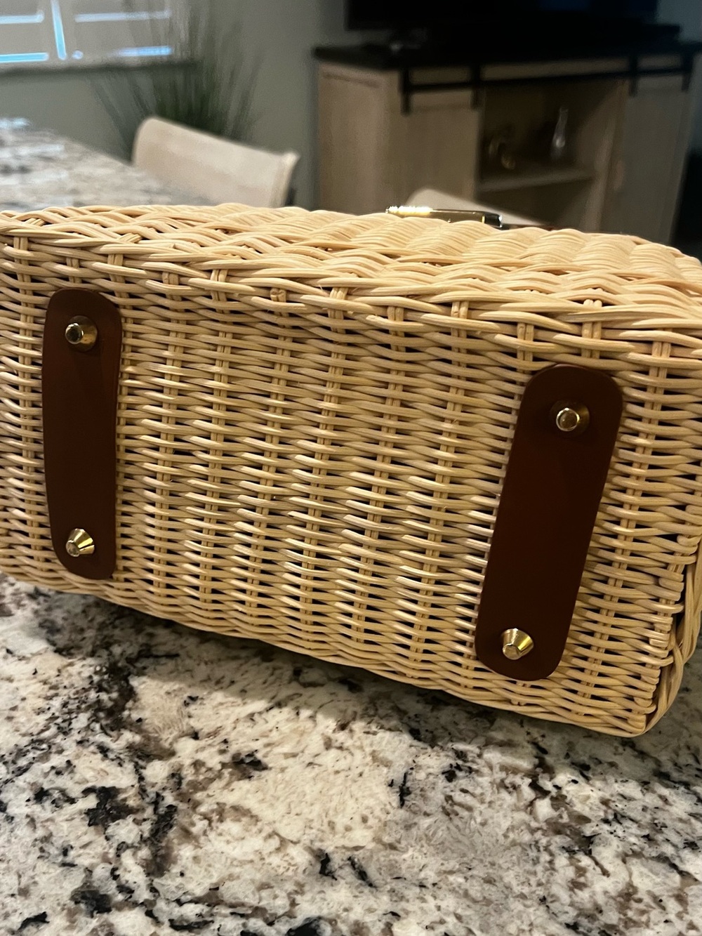 Louis Vuitton Natural & Brown Wicker Top-Handle Tote - Picture 2 of 4